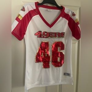 Victorias Secret Pink NFL Collection 49ers jersey, barely worn, good condition